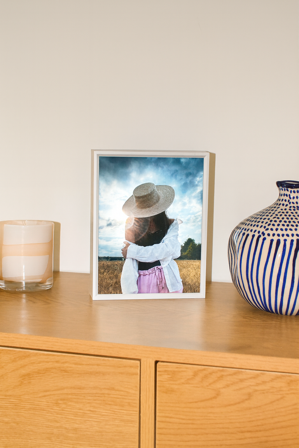 Cadre photo lumineux blanc format A5