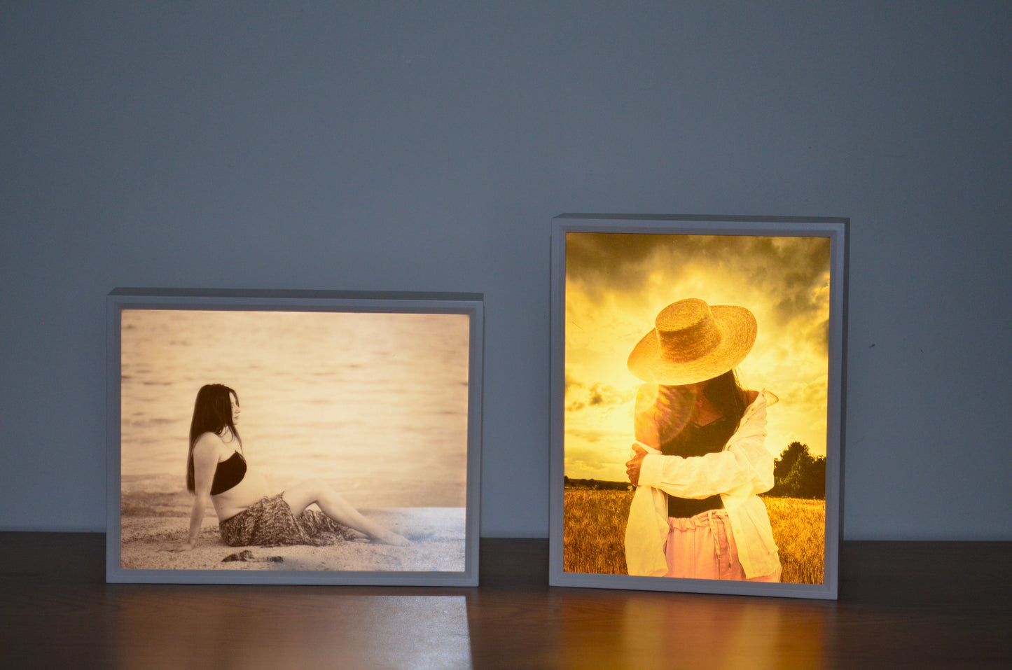 Cadre photo lumineux blanc format A5