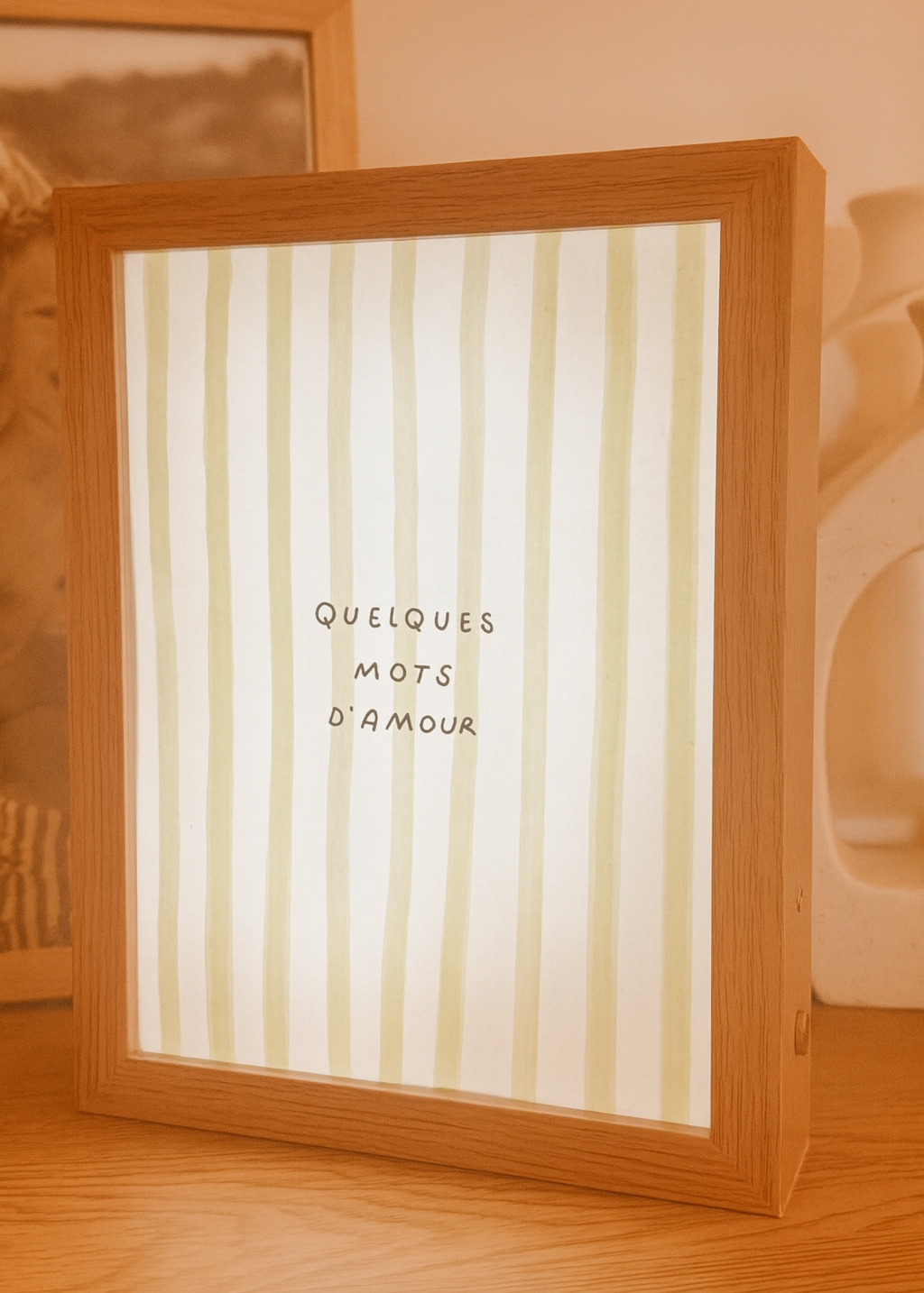 Cadre photo lumineux en bois format A5