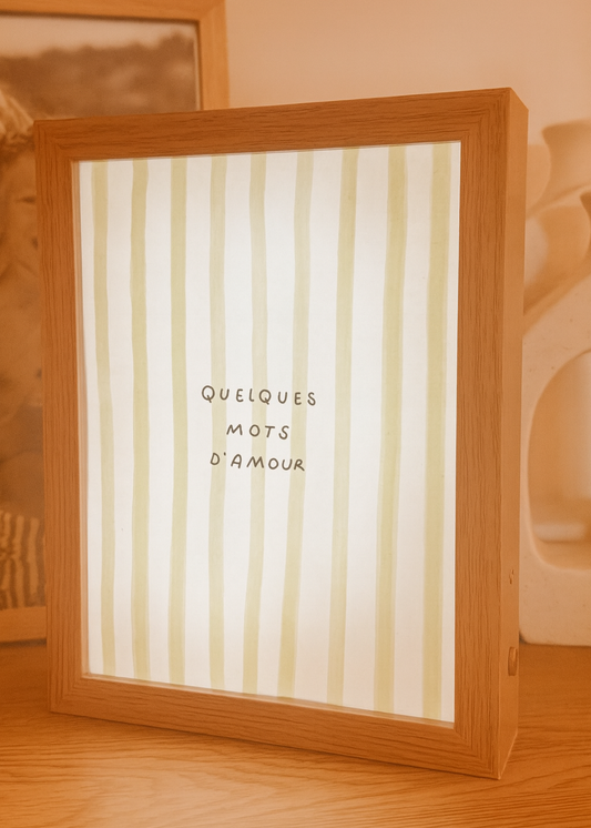 Cadre photo lumineux en bois format A5